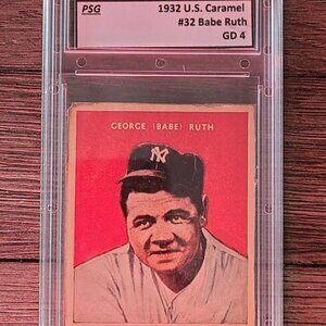 Graded Babe Ruth 1932 U.S. Caramel #32 custom Baseball card